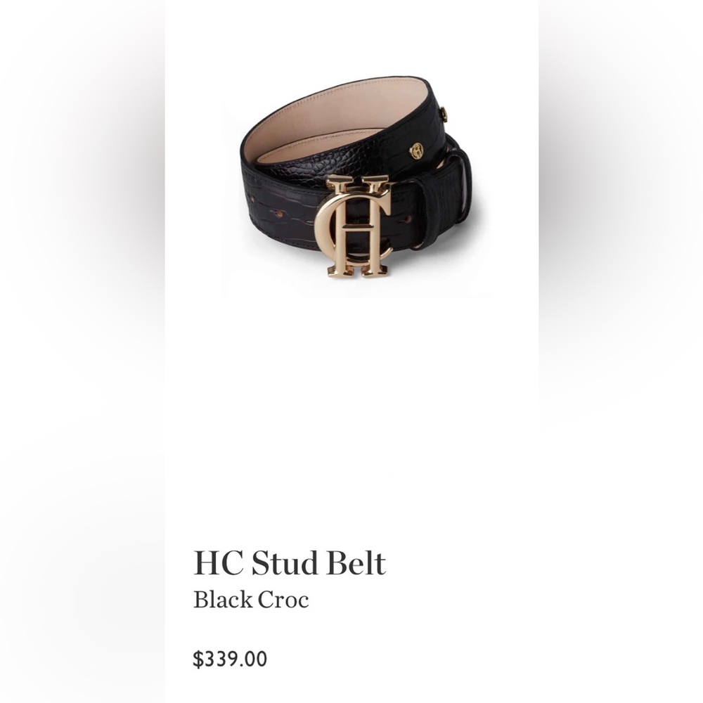 Holland Cooper Black Croc Stud Belt